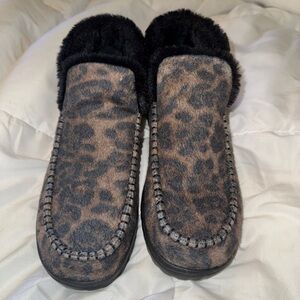 Hey Dude Brown and Black Slippers with Plush Lining